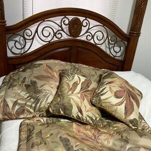 Croscill luxury opulent elegant pillow set 2 king shams 2 throw pillows tropical